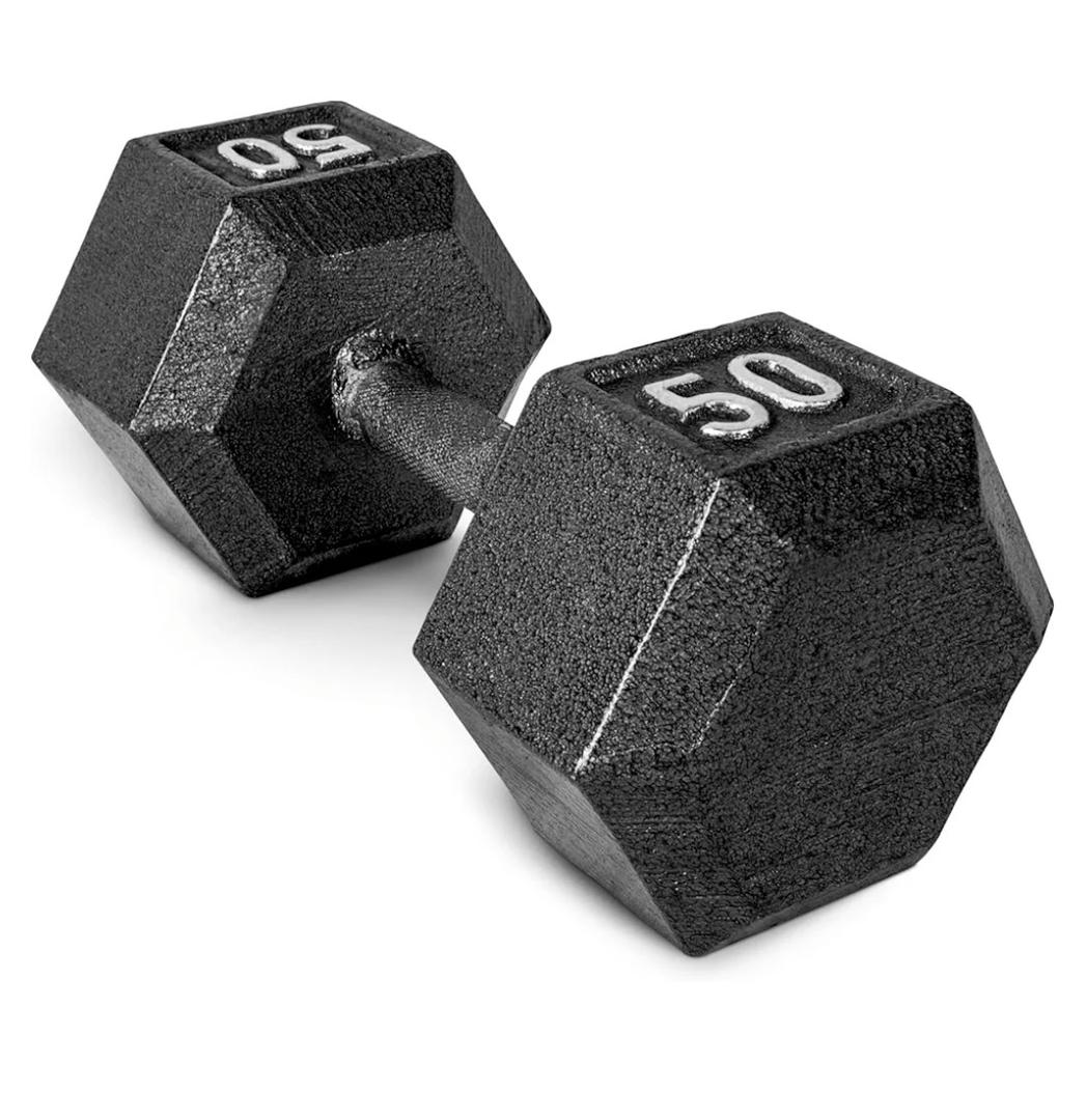 CAP Barbell Cast Iron Hex Dumbbell, 50lbs