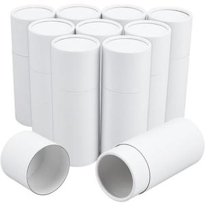 BENECREAT 10PCS Kraft Paperboard Tubes, 100ml Essential Oil Bottle Packaging Box, White Tube Container with Lid for Crafts Project Oil Bottle Jewelry Pencils Gift Packaging