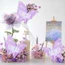 Yinkin 2 Pcs 20 Inch Large LED Butterfly Decorations Mariposas Grandes para Decoracion Giant Light up 3D Butterflies for Wedding Birthday Party Baby Shower Decor(Purple)