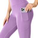 High Waisted Leggings for Women 25"/28" Inseam with Pockets Tummy Control Buttery Soft Yoga Pants (Purple)