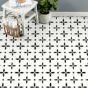 MORCART Peel and Stick Floor Tile Star Waterproof Vinyl Flooring DIY Flooring for Bathroom, Kitchen, Fireplace, Pet House, Stairs, Bedrooms, Wall, Store(40PCS,7.87" x 7.87",White)