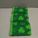 Hallswl 3pcs St. Patrick's Day Hand Towels Green Shamrock Jacquard Towel for Bath Irish Clover Cotton Soft Bathroom Kitchen Decorative Set for St. Patrick's Day Holiday Decor Gift,14 x 29 Inch