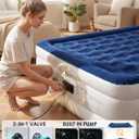 King Air Mattress with Built in Pump, 18" Inflatable Mattress, 4-Min Fast Inflation Air Bed, Leak-Proof King Size Air Mattress, Portable Blow Up Mattress for Guests, Moving, Camping & Home