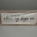 Home Is Where My Boys Are Wood Plaque Sign - 40 x15 Inch Rustic Wall Art for Living Room, Bedroom, Farmhouse Wall Decoration, Ready to Hang Family Decor