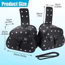 Motorcycle Saddlebags,Large Capacity Universal Saddle Bags Motorcycles,Waterproof Pu Leather Motorcycle Bags With Lock,Suitable For Cruiser Touring,Durable Side Storage Bags,Black, 12.6 x 4.72 x 9.84 inches