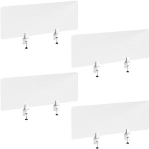 Desk Divider 4 Pcs Desk Privacy Panel 47.2''L x 15.8W'' Office Partitions Frosted Acrylic Panel Pack of 4 Desk Divider Partition with Adjustable Universal Base