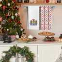 Blue and White Chinoiserie Christmas Tree Kitchen Towels Set of 2,Christmas Dish Towels for KitchenXmas Hand Towels for BathroomGrandmillennial Home Decor 16x24 Inch