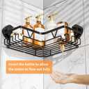 KEGII Corner Shower Caddy Suction Cup, Corner Shower Shelves with Soap Holder, No Drilling Suction Cup Bathroom Organizer with Hooks, Removable Bathroom Storage Rack, 3 Pack - Black