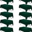 BRILLMAX 10 Pack Hunter Green Tablecloths for 6 Foot Rectangle Tables 60 x 102 Inch - 6ft Rectangular Bulk Linen Polyester Fabric Washable Cloth Cover for Wedding Reception Banquet Birthday Party