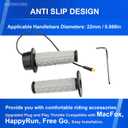 Full Twist Throttle Compatible with Macfox, HappyRun, Freego, Plug and Play Ebike Full Throttle 3 Pin, 12V-72V Throttle with IP76 Waterproof Plug