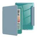 MOROCK Case for 7" Kindle Paperwhite(12th Generation-2024 Released), Fits Kindle Colorsoft Paperwhite Signature Edition, PU Leather and PC Clear Acrylic Back Cover, Auto Sleep/Wake, Misty Blue