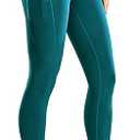 Yoga Pants with Pockets for Women  Leggings with Pockets High Waisted Tummy Control Non SeeThrough Workout Pants Pine Green Size S