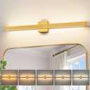 LED Modern Vanity Light: 39 Inch 5CCT Brushed Gold Bathroom Wall Lighting Fixtures Over Mirror 30W Dimmable Vanity Lights Bar for Restroom Bedroom