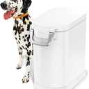 simplehuman 25 Liter, 27 lb / 12.2 kg Medium Pet Food Storage Container for Dog Food, Cat Food, and Bird Feed, White
