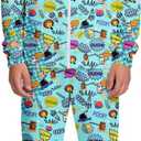 Kids Two-Piece Classic Zippered Sports Jacket Set Sweatpants Jogging Teenager Sportswear Set (Blue)