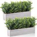 Lyrow 2 Pack Eucalyptus Plant,White,16.1 Inch,White Frosted Pointed Leaves