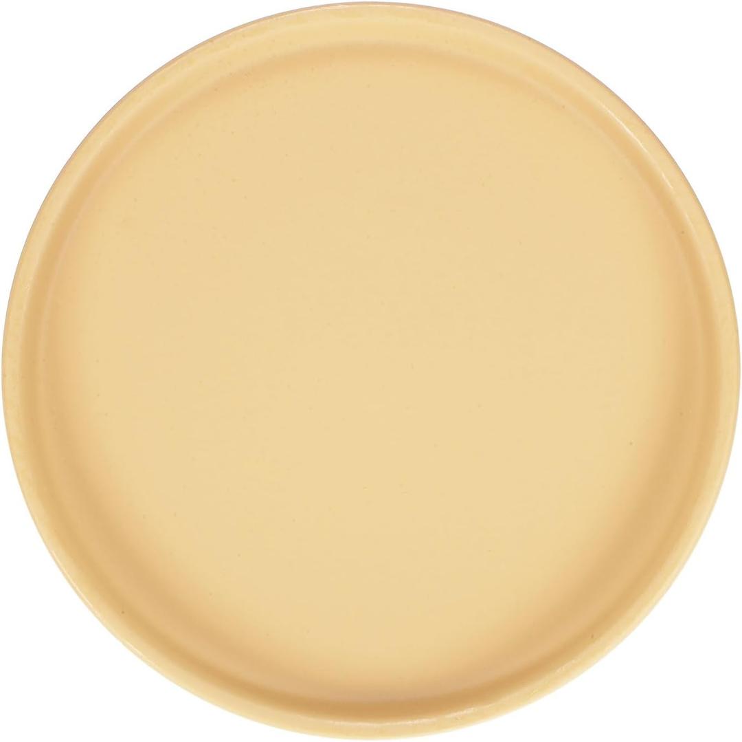 M METERXITY Ceramic Plant Saucer, 6.3 Inch Plant Water Catcher Tray, Plant Pot Saucers for Indoor/Outdoor Plants/Flower Drainage Drip Water Tray [Round Yellow]