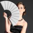 10 Pcs Large Folding Fan Bulk Popping Clacking Fans for Line Dancing Boots on The Ground Hand Fan for Dancing Performance Wedding Party Festival Decorative (9 Colors)