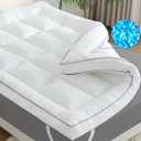Memory Foam Mattress Topper Queen Size, 3D Bubble Mattress Pad Cover, Bed Topper for Back Pain,Comfy Plush Foam Filled Pillow Top, 60"x80"