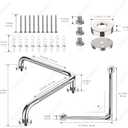 Polished Chrome Angled Grab Bar 16x16 Inch, L-Shaped Grab Bars for Shower