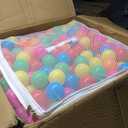 Amazon Basics BPA Free Ball Pit Balls with Storage Bag, Crush-Proof Plastic for Toddlers Kids 12+ Months Play, 6 Bright Colors, Pack of 1000