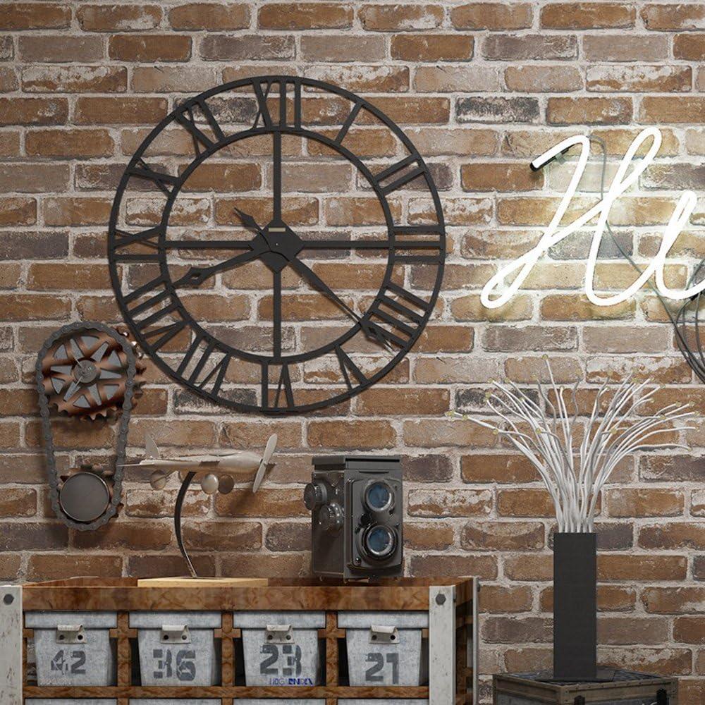 Okydoky Brick Wallpaper, Vintage Brown Brick Wallpaper for Home Kitchen Livingroom Bedroom Background, No.57103, 8.2" x 147.2"