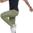 Men's Sweatpants Athletic Pants Joggers with Zipper Pockets Lightweight Quick Dry Workout Track Pants for Gym Running (Green, XXL)