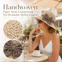 Versatile Woven Straw Sun Hat for Women,Women's Sun Hat,Wide Brim UV Protection Foldable Beach Hat with Bow, Summer Hats (Beige)