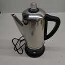 Elite Gourmet EC812 Electric 12-Cup Coffee Percolator with Keep Warm, Clear Brew Progress Knob Cool-Touch Handle Cord-less Serve, Stainless Steel