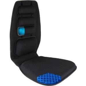 FOMI Gel High Chair Back Support and Seat Cushion | Adjustable Lumbar Pillow Placement for Upper Lower Thoracic, Coccyx, Pressure Sore Pain Relief | for Car, Office Chair, Gaming | Posture Aid