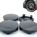 Ijuicy 4 PCS Wheel Center Caps, Wheel Hub Caps Modification Decoration, ABS Rust-Proof Durable Snap-in Center Caps for Rims (Carbon Fiber Black)