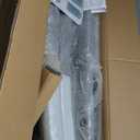 VECELO Upholstered Dining Chairs Set of 2, Fabric Wood Legs High Back for Kitchen Living Room, Light Gray