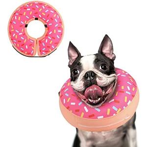 Supet Inflatable Dog Cone Collar for Large Medium Small Dogs, Soft Cone Collar for Dogs Cats, ECollar Doggie Neck Donut Dog Cone Alternative After Surgery M