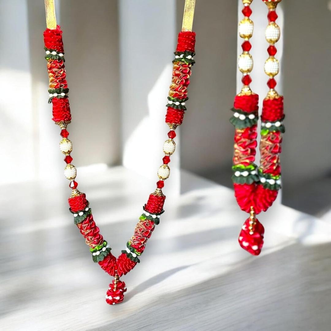LoveNspire Indian Garland Haar Mala 16 Inch God Goddess Haar Mala Idol Pooja Item Garland for Photo Frame Idol God Shringar Mala Reusable Satin Mala Temple Decor LoveNspire Indian Garland Haar Mala 16 Inch God Goddess Haar Mala Idol Pooja Item Garland for Photo Frame Idol God Shringar Mala Reusable Satin Mala Temple Decor