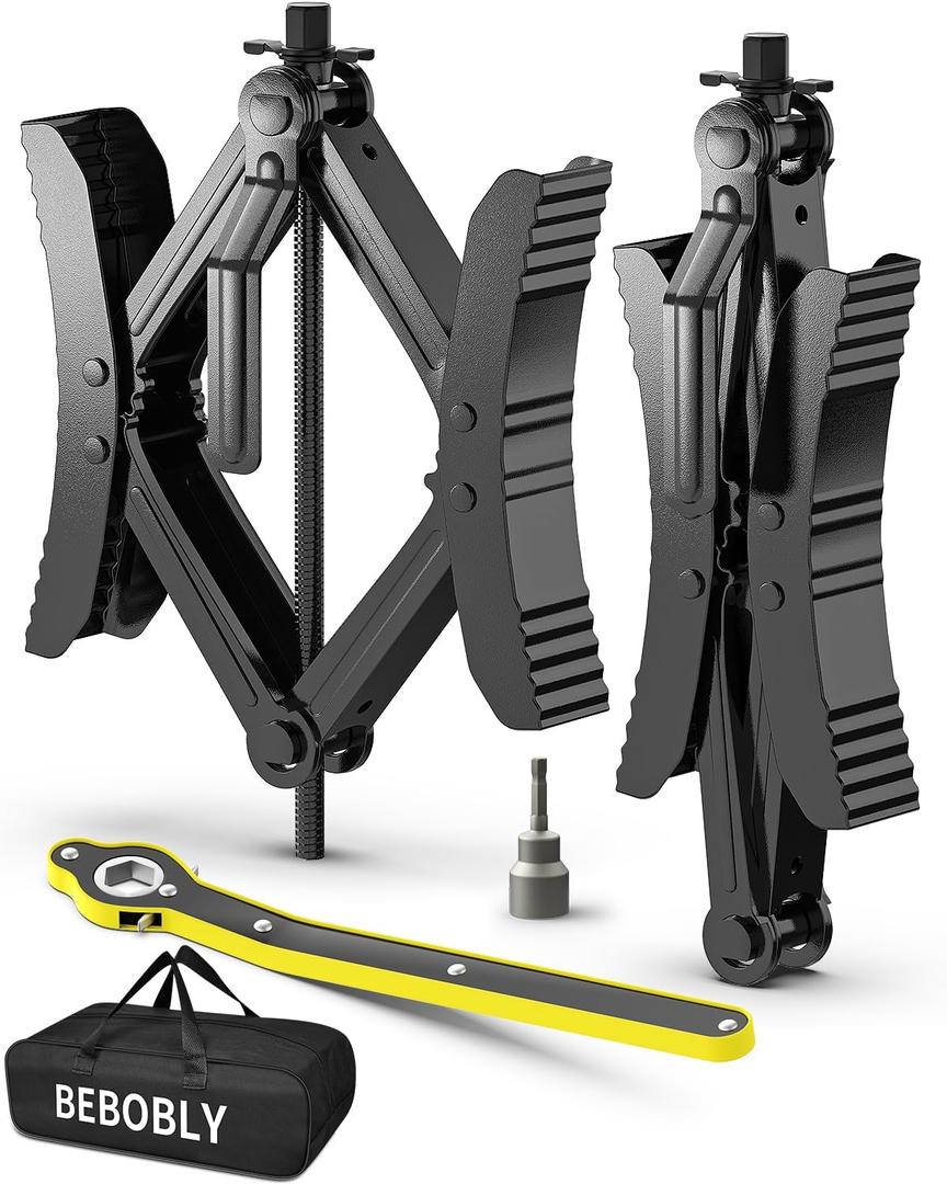 Camper RV Wheel Chock Stabilizer, Heavy Duty X-Shaped Camper Wheel Chock 2 Sets with Wrench for Travel Trailer, Fits 3.5" to 12" Wheel Gaps, Anti-Move Tire Wheel Chock