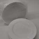 N9R 100PCS White Plastic Plates, 10.25inch Heavy Duty Plastic Disposable Plates, Premium Elegant Dinner Plates for Party