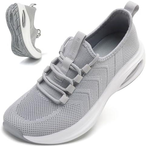 Rollstep Wide Toe Box Shoes Women Extra Wide Width Sneakers Air Cushion Road Running Shoes Ultra Light Tennis Gym Workout Training Shoes Breathable Walking Shoes with Arch Support, Size 43