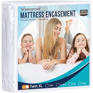 Utopia Bedding Zippered Mattress Encasement Twin XL, 100% Waterproof Bed Bug and Dust Mite Proof Mattress Protector, Absorbent Six-Sided Mattress Cover