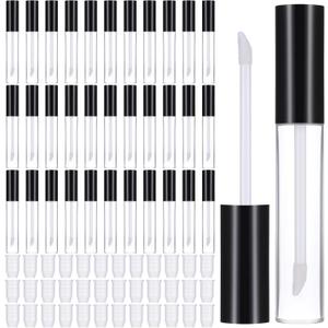 Giantree 50 Pack 10 ml Empty Lip Gloss Tube Containers, Refillable Lip Balm Bottle Plastic Reusable Gloss Container Lipstick Bottle with Rubber Insert for Travel DIY Makeup Personal Cosmetic