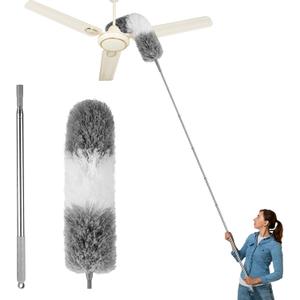 Dusters for Cleaning,Feather Duster with Extension Pole,Ceiling Fan Cleaner Duster,Long Duster Extended Handle,Blind Cleaner Dusting