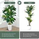 Artificial Dracaena Plant 5FT - Fake Tree with Tall Planter and Fairy Lights, Artificial Trees Faux Yucca Plants Indoor, Fake Plants for Home Office Living Room Decor Christmas