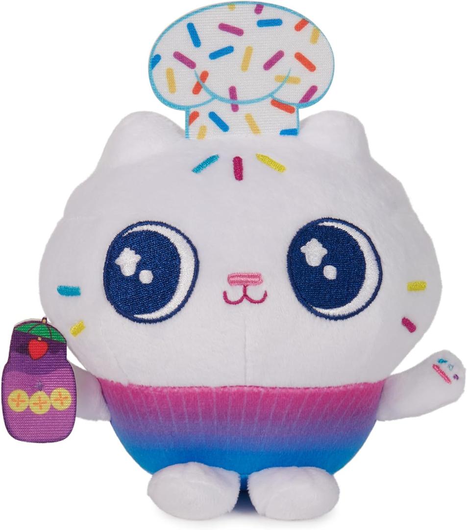 Gabbys Dollhouse, Celebration Series 6-Inch Tall Cakey Cat Plushies, Stuffed Animal Kids Toys for Girls & Boys Ages 3 and Up