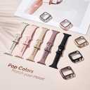 Thin Slim Band and Case Compatible for Apple Watch Bands Women Men 40mm 44mm 42mm 46mm 41mm 45mm, Silicone Sport Strap Cover and Screen Protector for iWatch Series 11/10/9/8/7/6/5/4/SE 3 (Milk Tea)