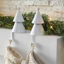 2 Pcs Gold Metal Christmas Stocking Holders for Mantle Neutral Christmas Tree Stocking Holder for Fireplace Mantle Xmas Decorations Indoor Holiday Decor