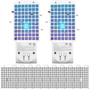 Flying Insect Trap, Mosquito Trap, Fruit Fly Traps for Indoors, 2 Device + 10 Glue Cards, Fly Traps Indoor for Home, Kitchen, Bedroom, Plant Area and Garage (BLUE)
