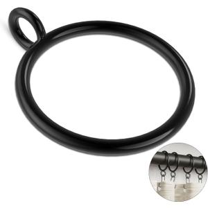 24 Packs Black Metal Curtain Rings with Eyelets, 1.25 inch Inner Diameter Drapery Rings Apply for Curtain Rods(Fits Up to 1-Inch Rod)