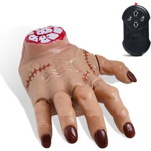Wednesday Thing Hand Toy RC Crawling Hand with Lights, Music & Moving Fingers, Life Size Remote Control Halloween Animatronic Decorations