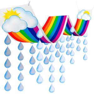 Rainbow Ceiling Decoration Hanging Rainbow Cloud Ceiling Decoration with Raindrop Garland Party Decorations Raindrop Garland Bunting for Birthday Baby Shower Daycare Decorations Supply