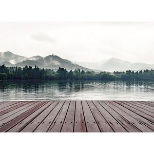 American Art Decor Scenic Lake Pier Outdoor Canvas Art Decor Print | Large Decorative Wall Mount Painting | Waterproof - 18x24 inch