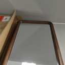 Kate and Laurel Pao Modern Rounded Rectangular Wall Mirror, 17 x 32, Walnut, Decorative Mid-Century Tall Wood Mirror with Radius Corners for Vertical or Horizontal Display